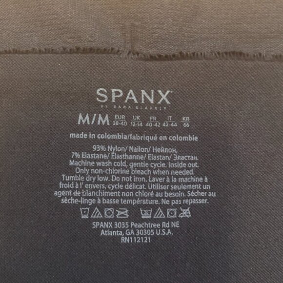 SPANX Look At Me Now Seamless Leggings Women's M Black Ribbed Shaping High Rise - Picture 3 of 3